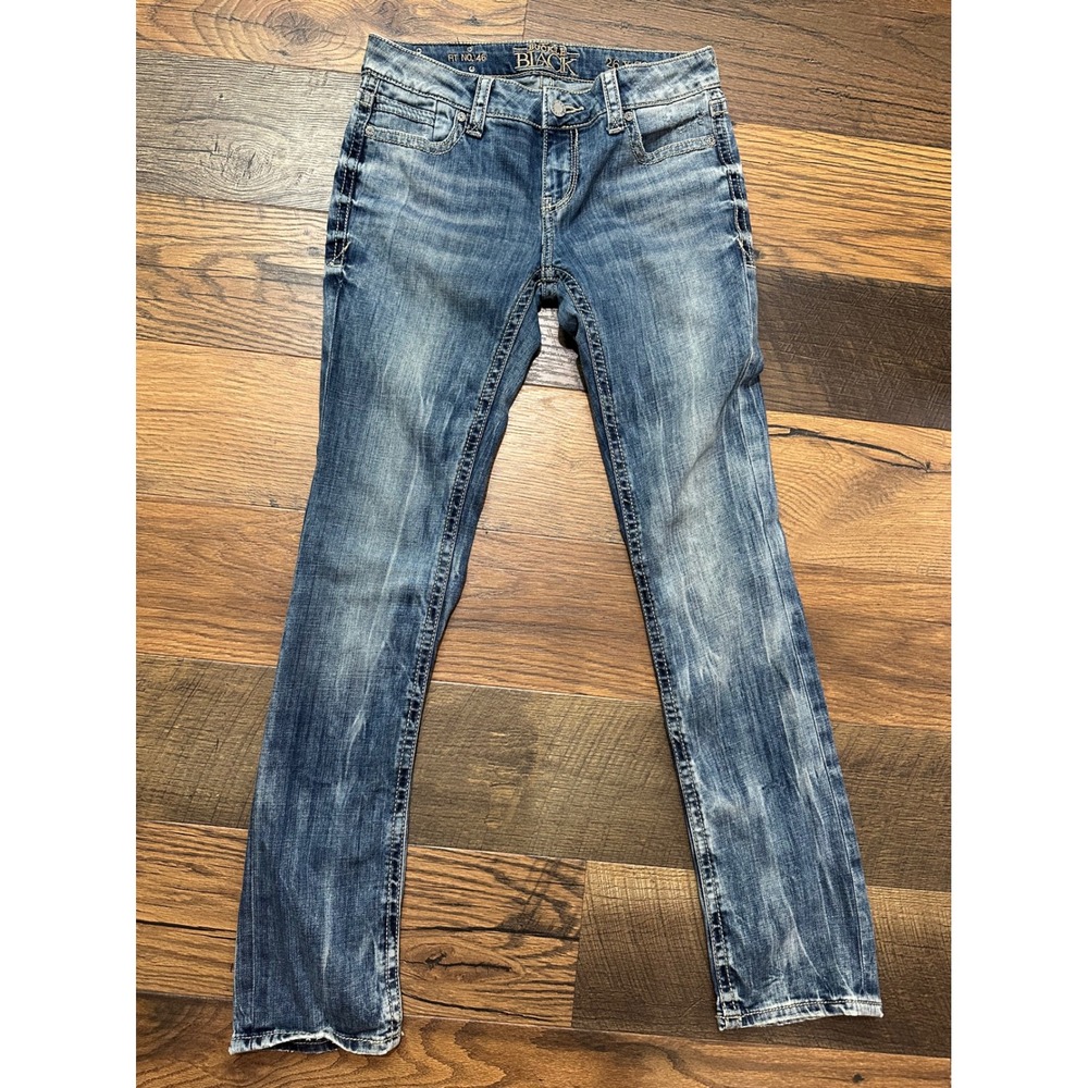 Buckle Black Jeans‎ Straight Womens 26x32 Distressed Medium Wash Stretch Denim